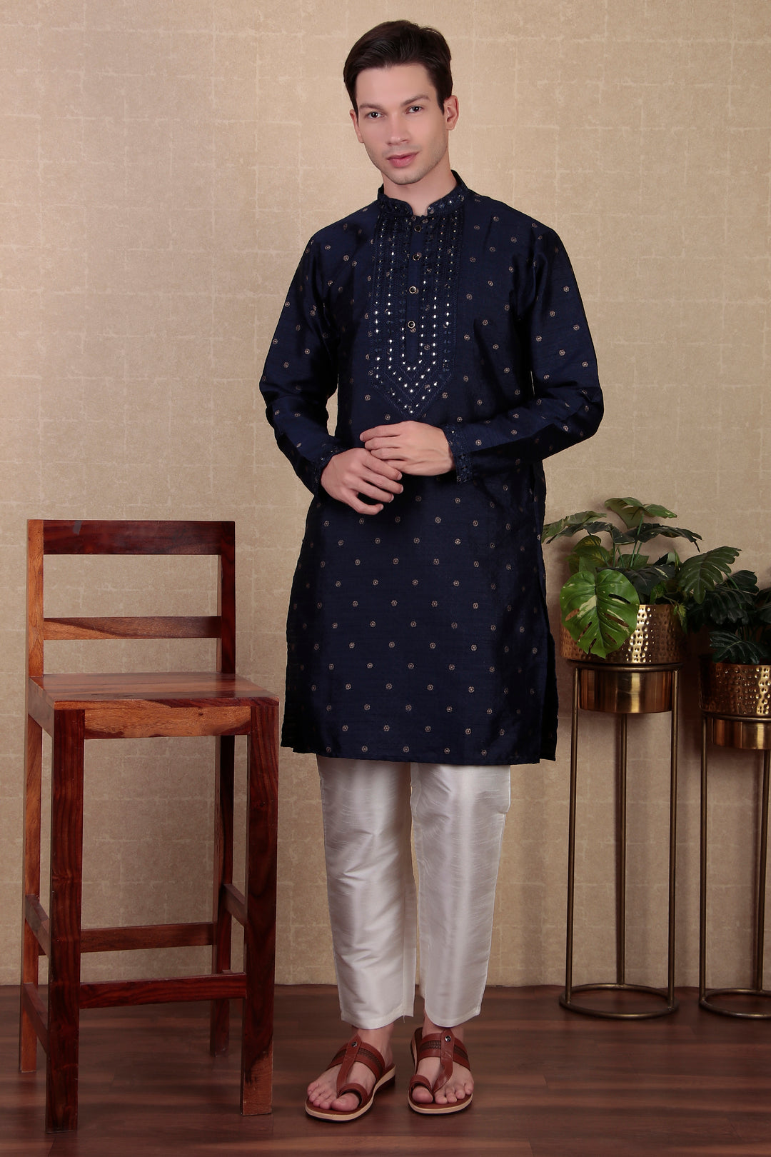 Ethnic Mirror Work Kurta Pyjama | Stylish Outfit for Festive Occasions