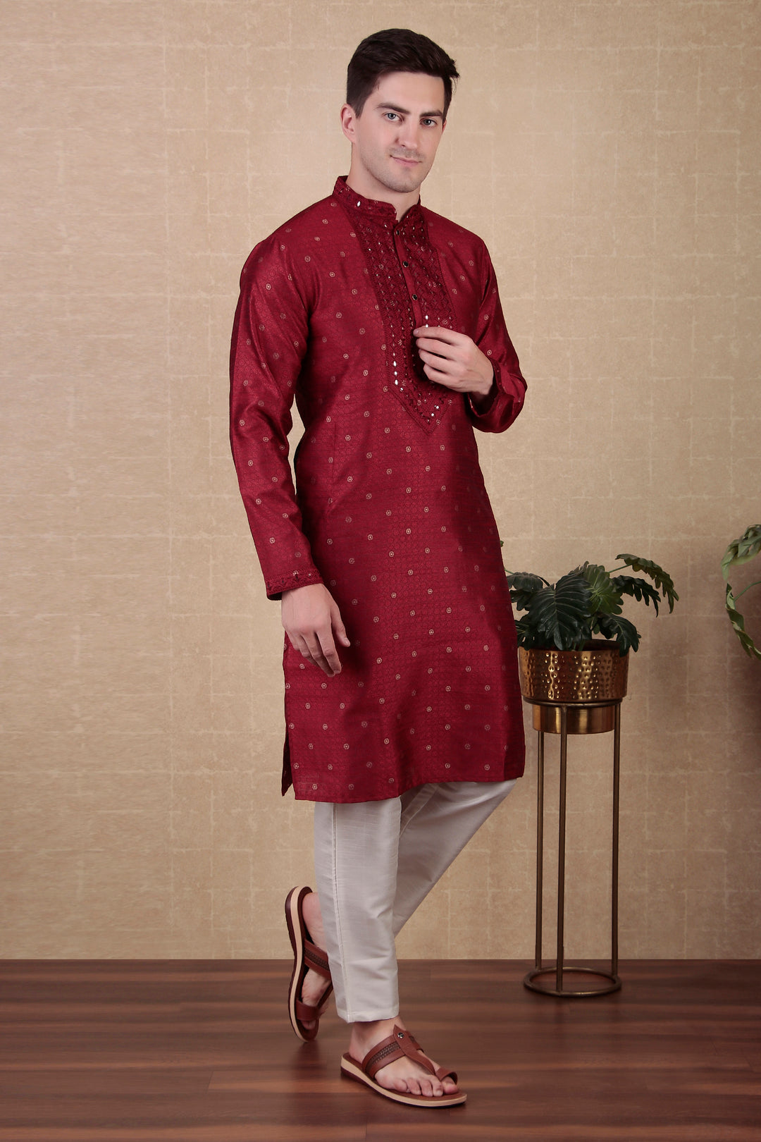 Ethnic Mirror Work Kurta Pyjama | Stylish Outfit for Festive Occasions