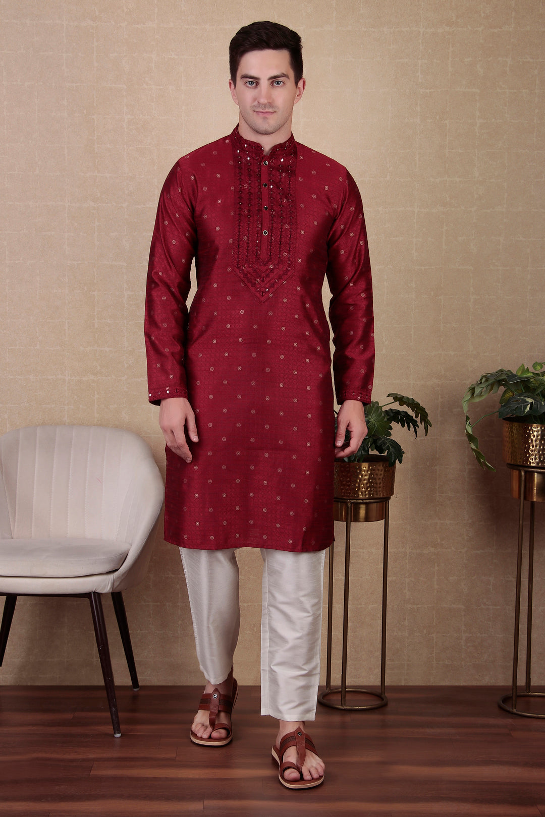 Ethnic Mirror Work Kurta Pyjama | Stylish Outfit for Festive Occasions