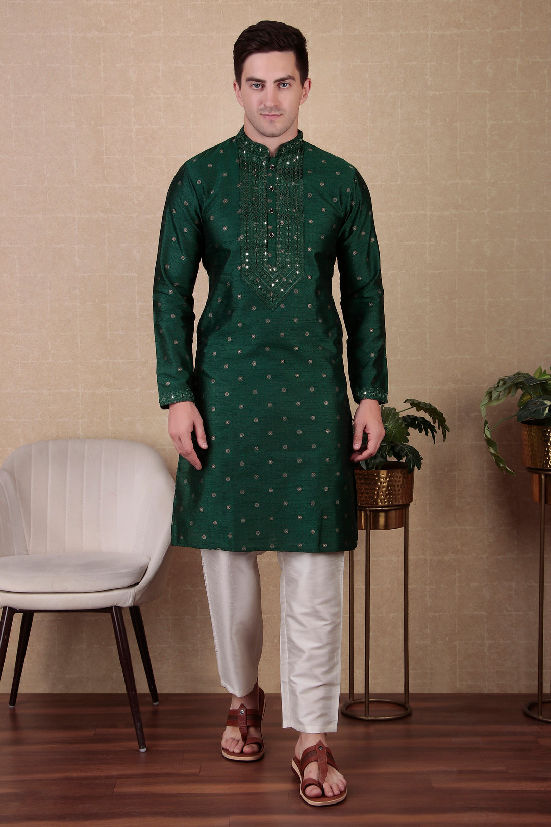 Ethnic Mirror Work Kurta Pyjama | Stylish Outfit for Festive Occasions