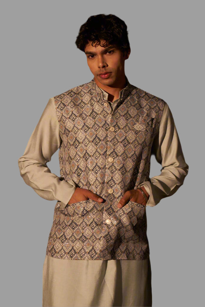 Designer Printed Koti for Men | Viscose Ethnic Festive Wear