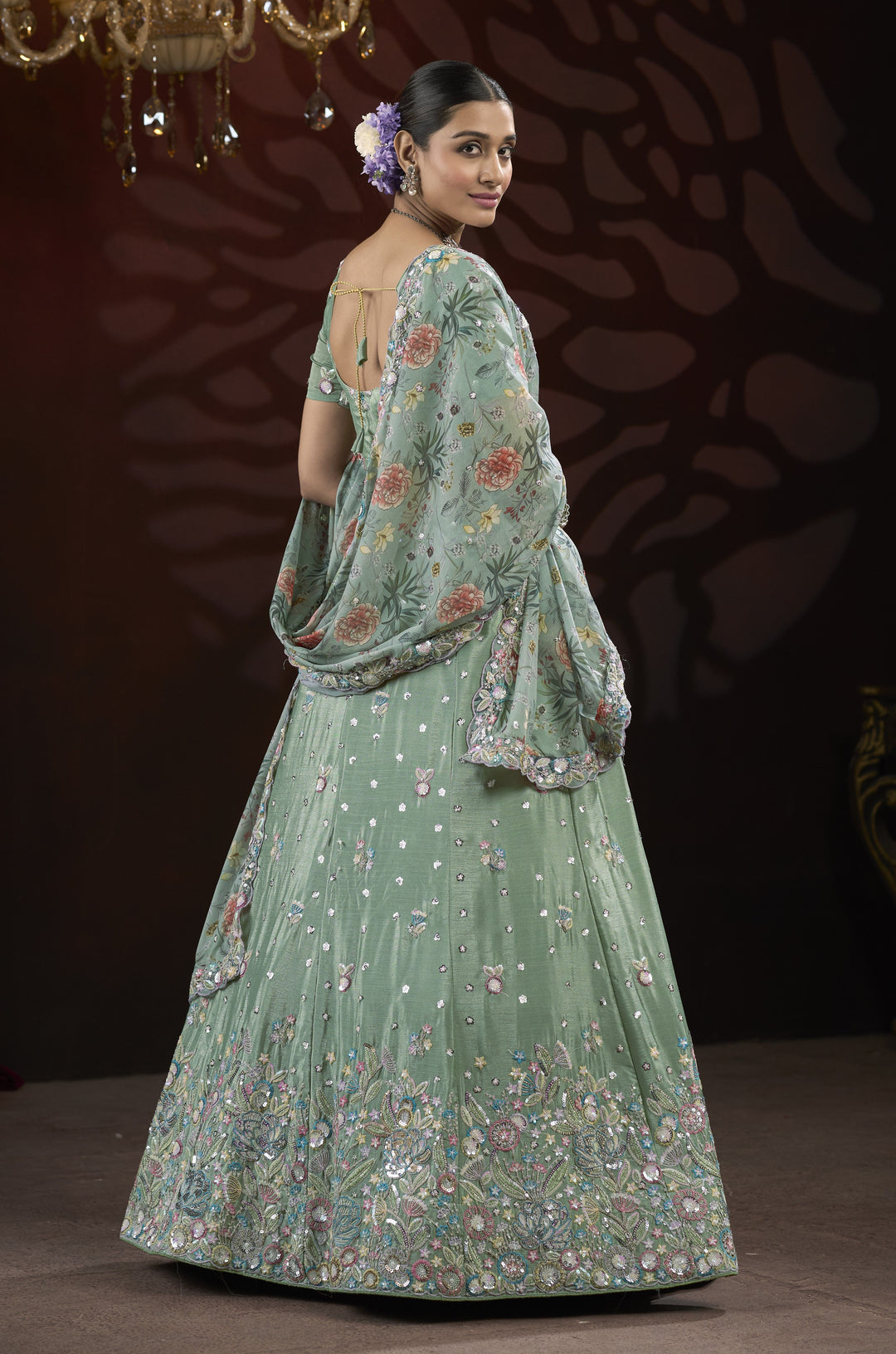 Exquisite Chinon Lehenga with Dupatta | An Exclusive Designer Masterpiece