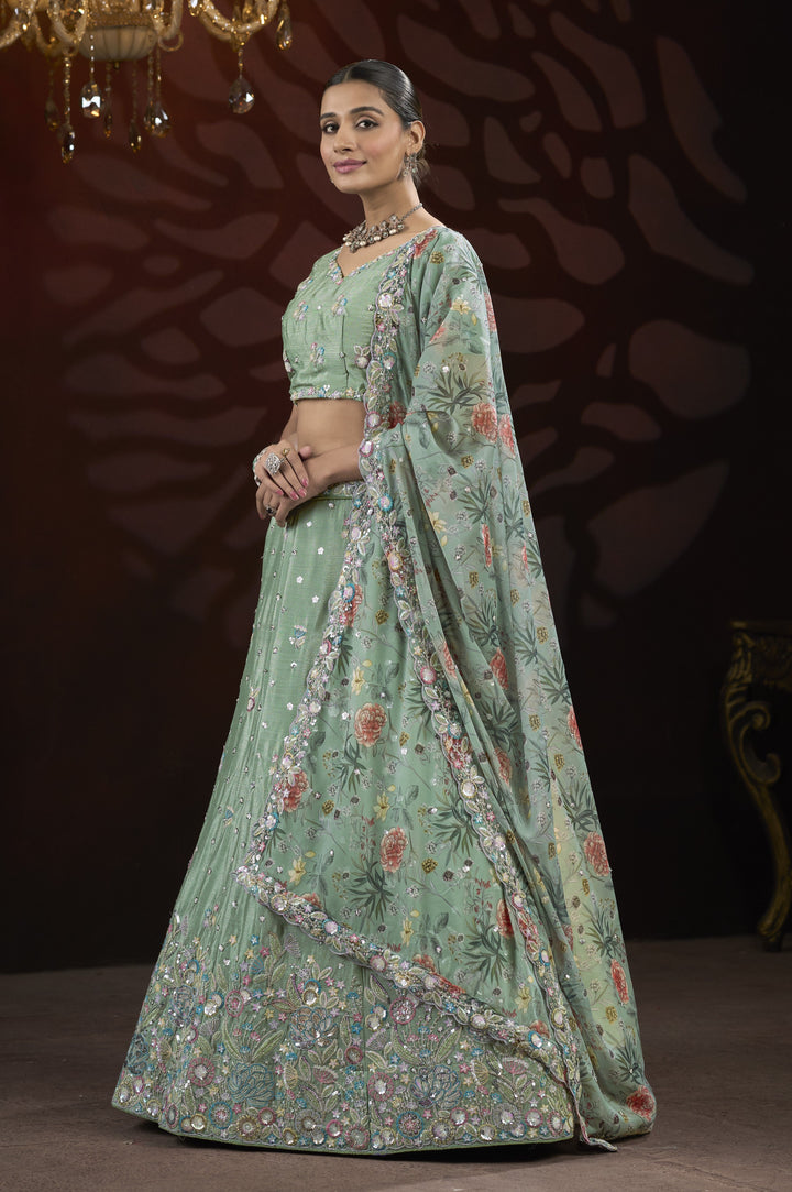 Exquisite Chinon Lehenga with Dupatta | An Exclusive Designer Masterpiece