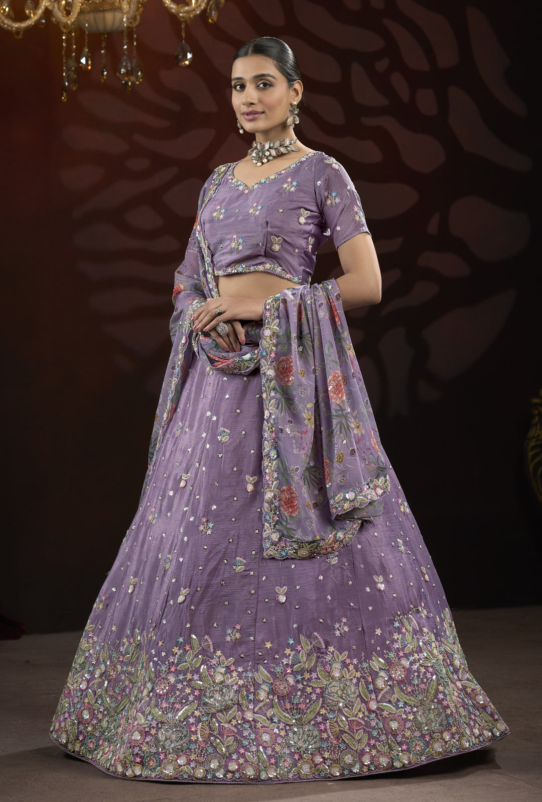 Exquisite Chinon Lehenga with Dupatta | An Exclusive Designer Masterpiece