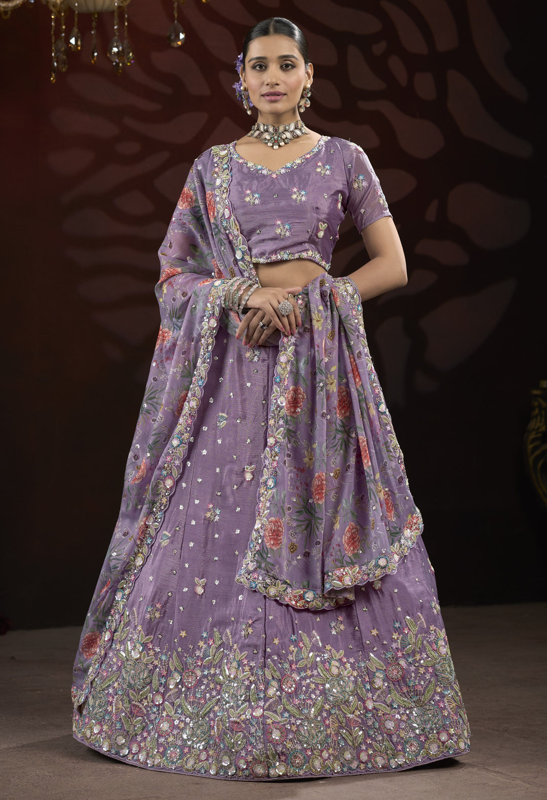 Exquisite Chinon Lehenga with Dupatta | An Exclusive Designer Masterpiece