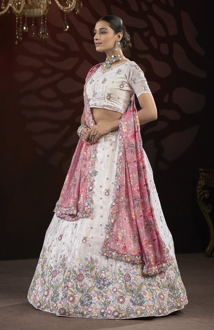 Exquisite Chinon Lehenga with Dupatta | An Exclusive Designer Masterpiece