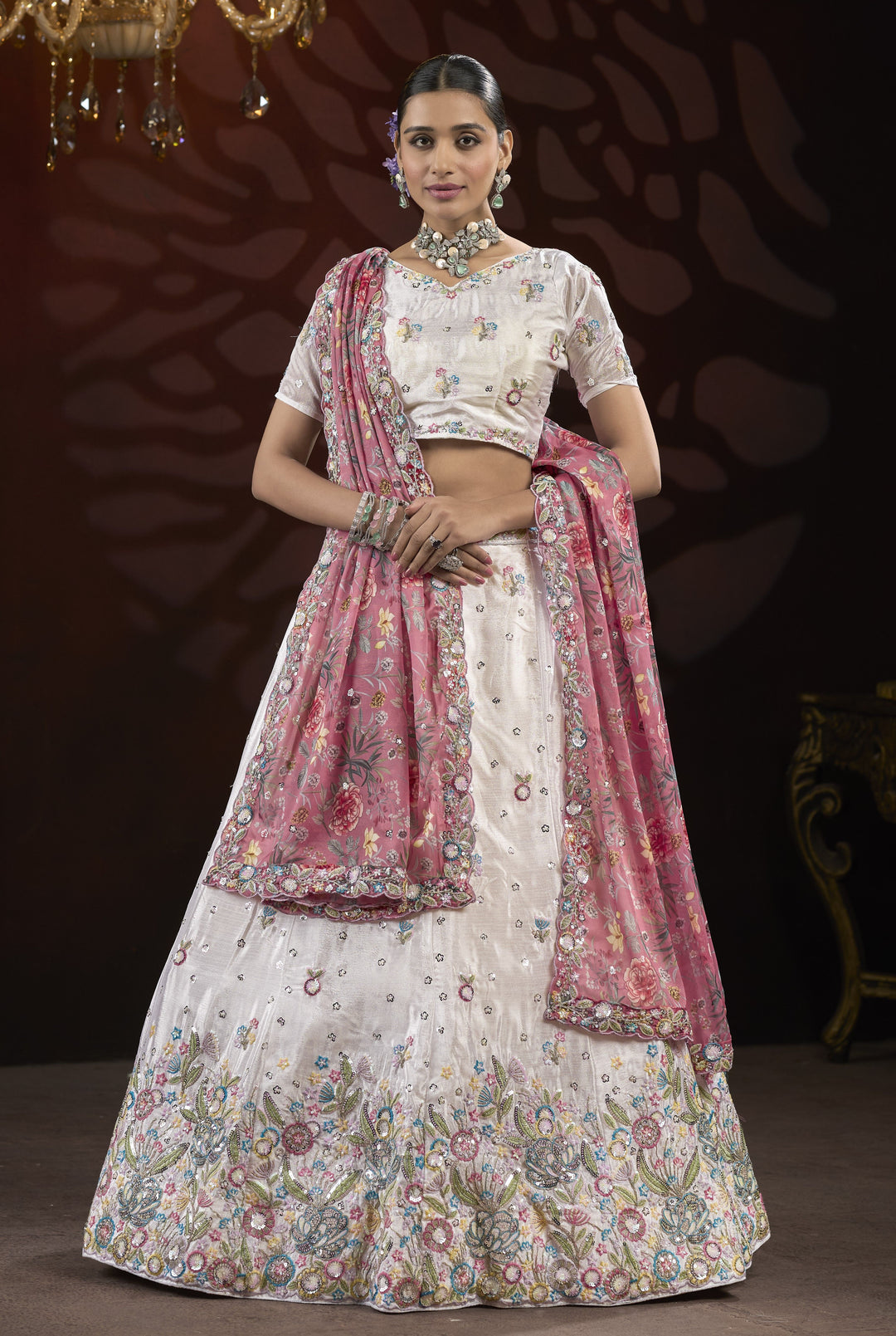 Exquisite Chinon Lehenga with Dupatta | An Exclusive Designer Masterpiece