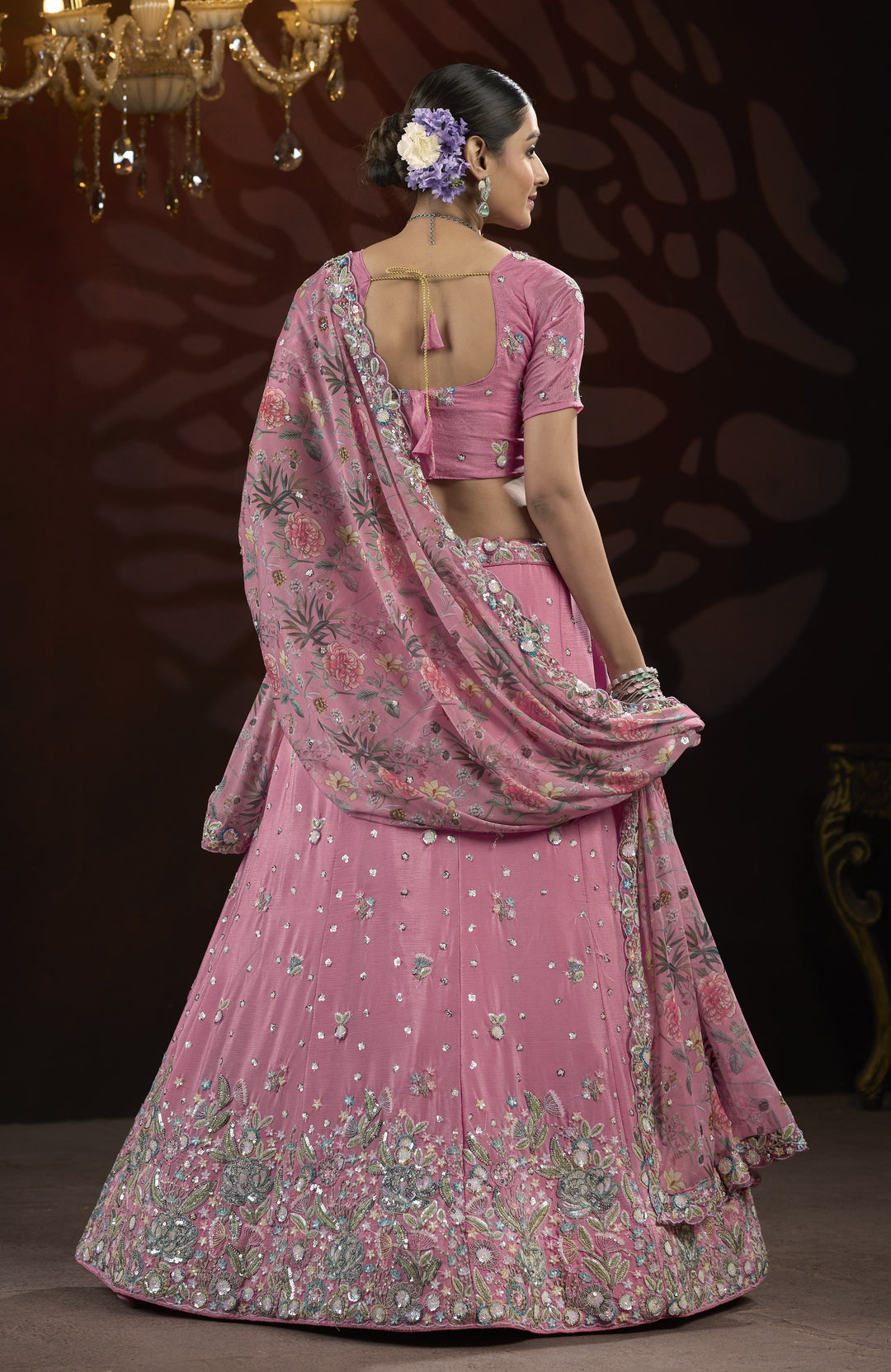 Exquisite Chinon Lehenga with Dupatta | An Exclusive Designer Masterpiece