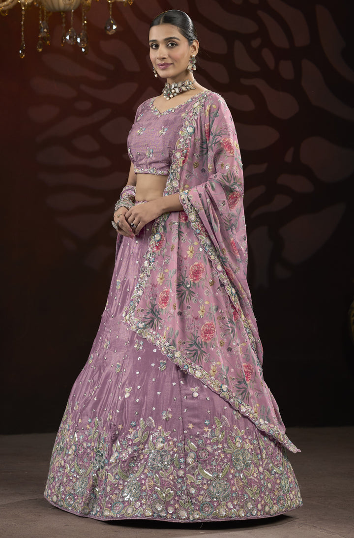 Exquisite Chinon Lehenga with Dupatta | An Exclusive Designer Masterpiece