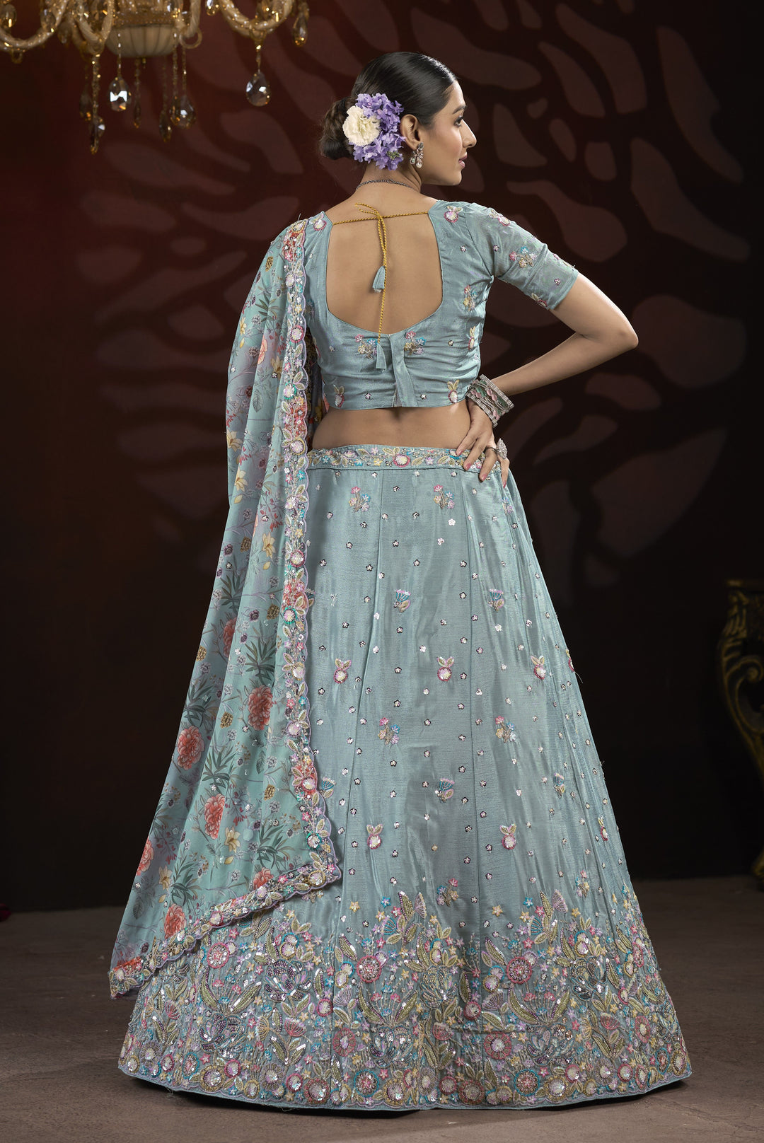 Exquisite Chinon Lehenga with Dupatta | An Exclusive Designer Masterpiece