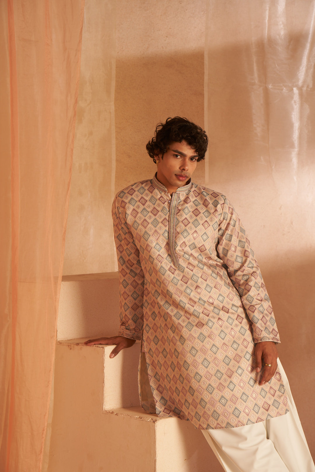 Classic Cream Viscose Kurta | Stylish & Comfortable for Any Festivity