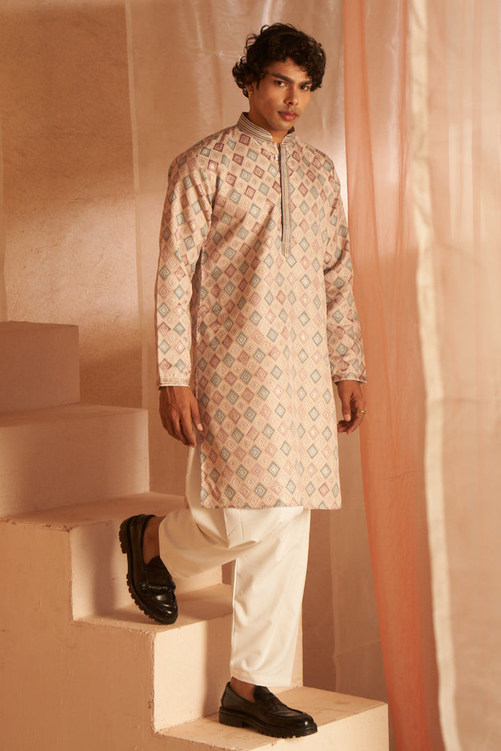 Classic Cream Viscose Kurta | Stylish & Comfortable for Any Festivity