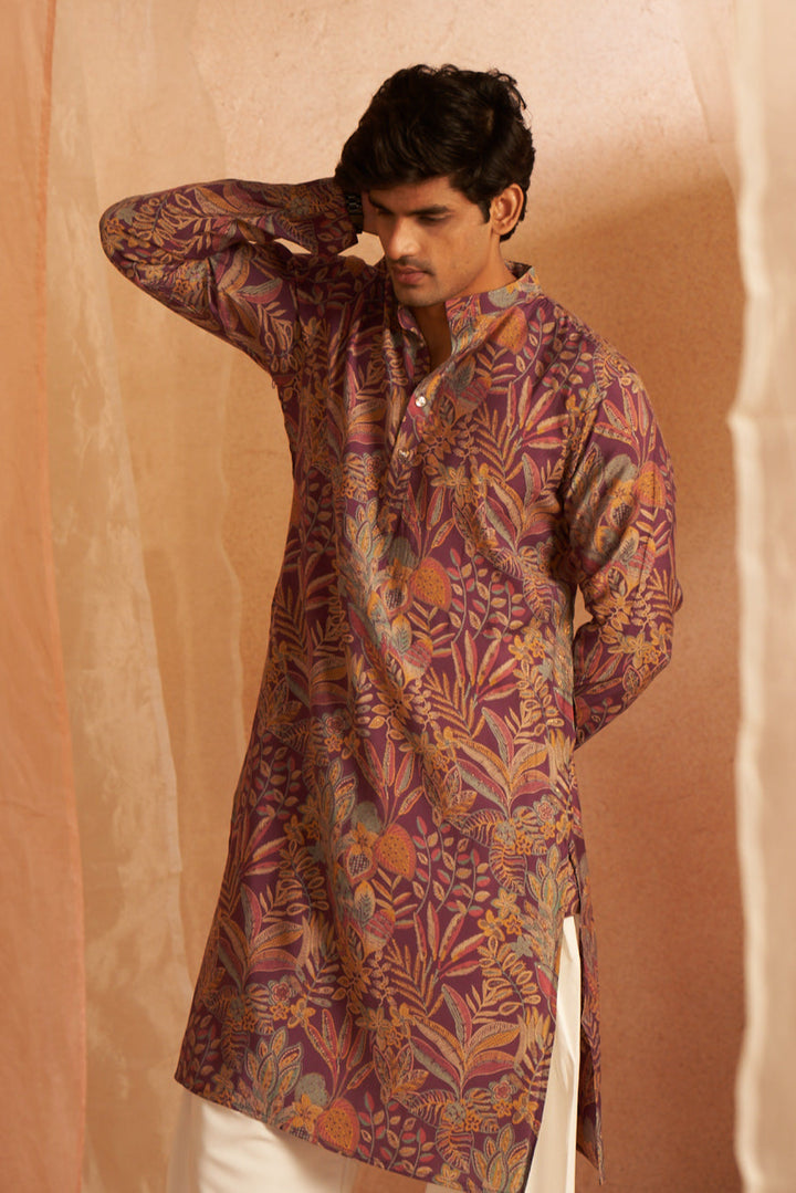 Purple Luxurious Modal Silk Kurta | Comfortable & Stylish Indian Attire