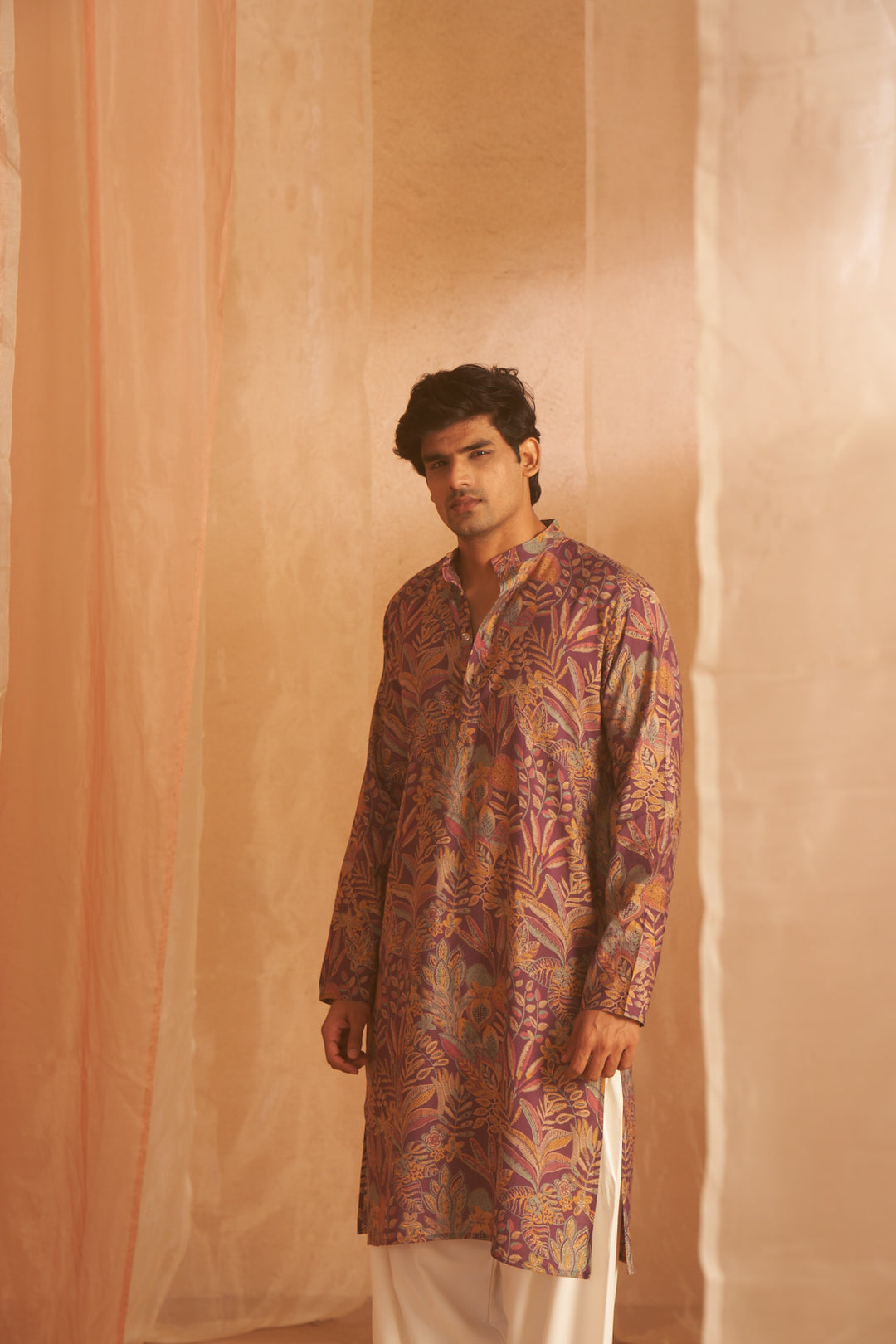 Purple Luxurious Modal Silk Kurta | Comfortable & Stylish Indian Attire