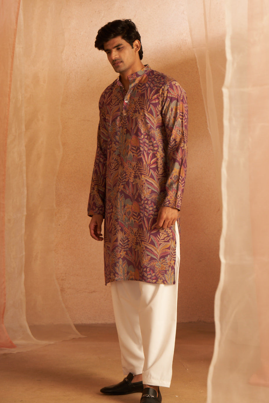 Purple Luxurious Modal Silk Kurta | Comfortable & Stylish Indian Attire