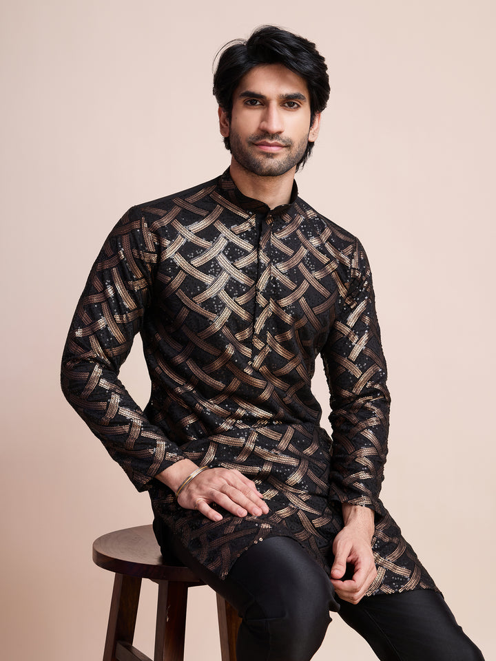 Designer Silk Kurta Fine Thread & Sequin Work | Perfect for Festive Wear