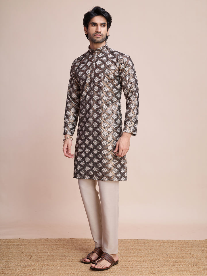 Designer Silk Kurta Fine Thread & Sequin Work | Perfect for Festive Wear