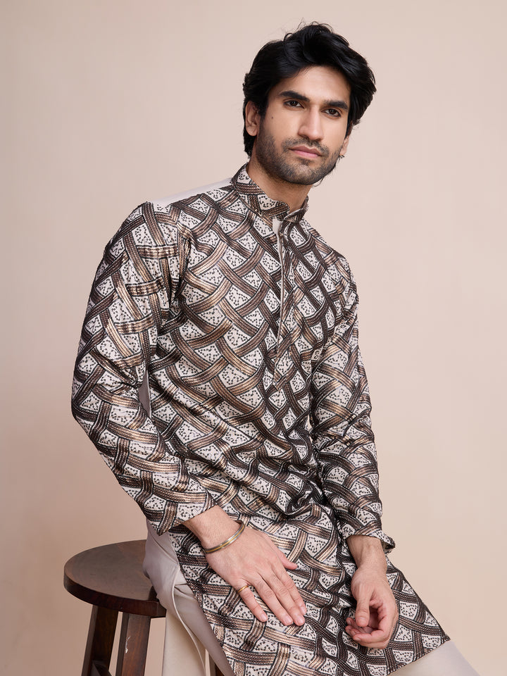 Designer Silk Kurta Fine Thread & Sequin Work | Perfect for Festive Wear