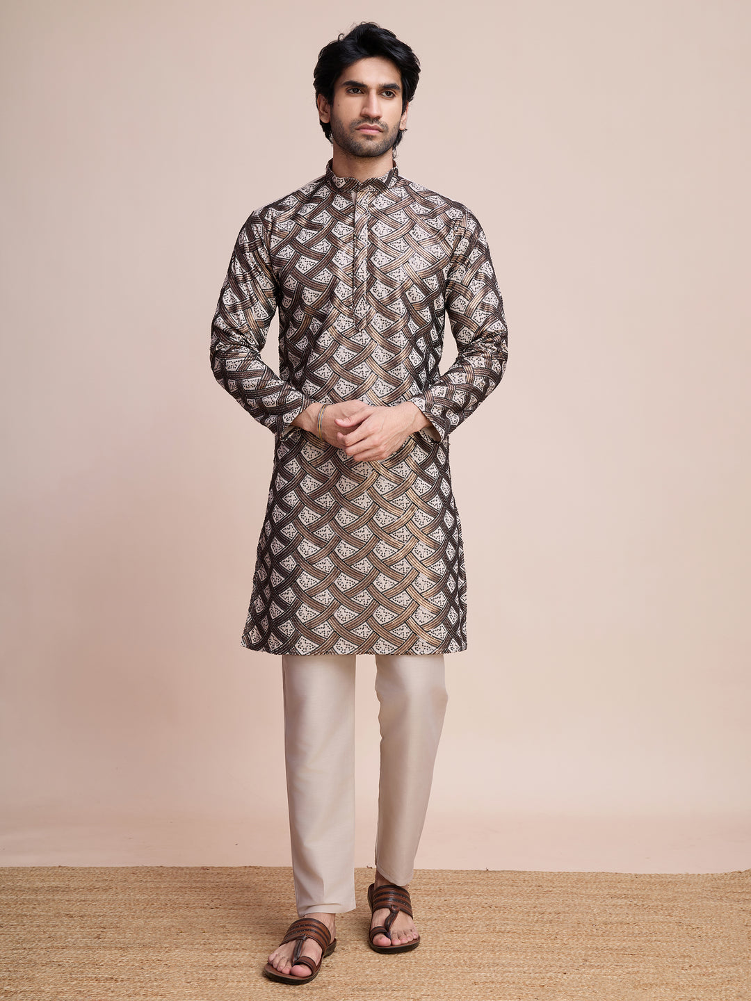 Designer Silk Kurta Fine Thread & Sequin Work | Perfect for Festive Wear