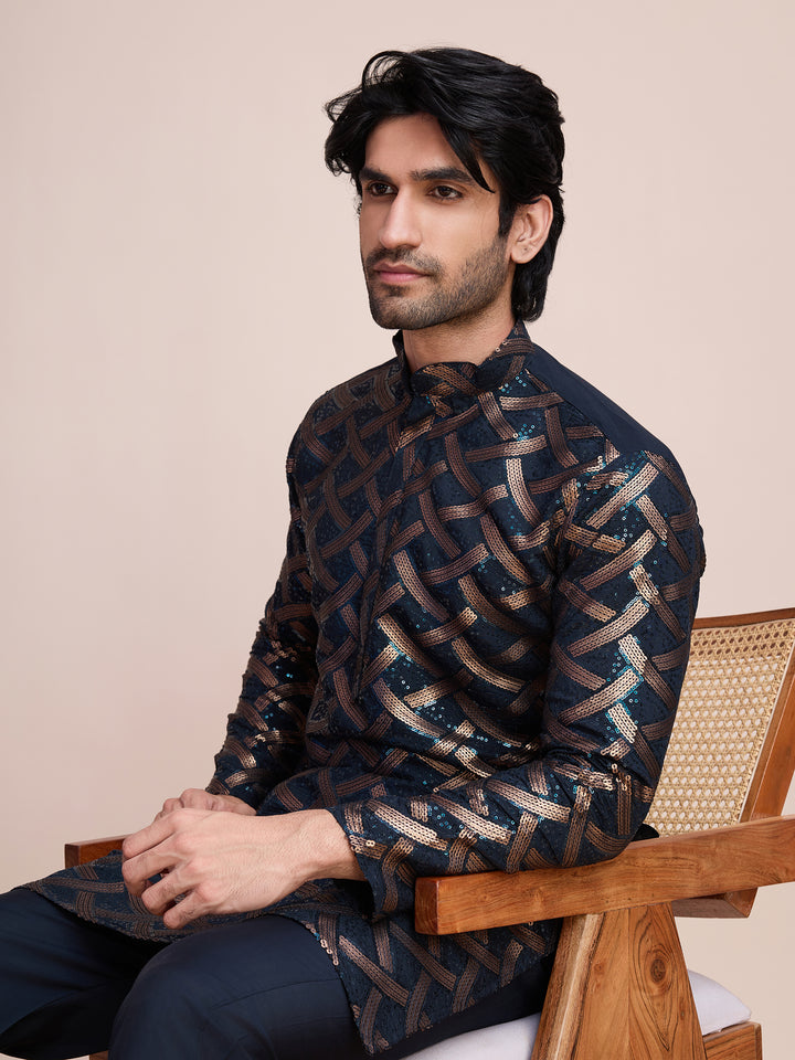 Designer Silk Kurta Fine Thread & Sequin Work | Perfect for Festive Wear