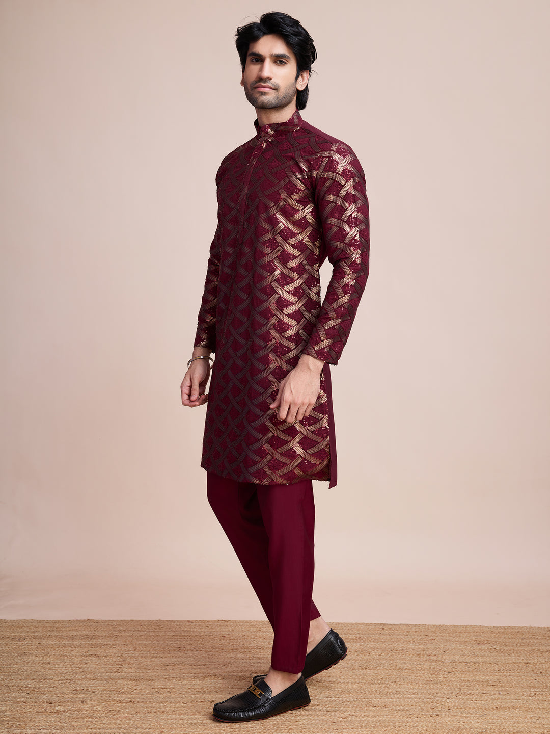 Designer Silk Kurta Fine Thread & Sequin Work | Perfect for Festive Wear