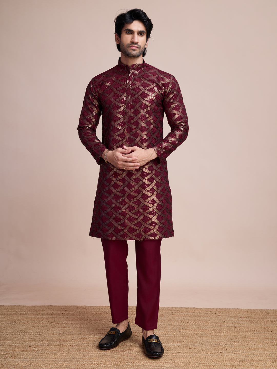 Designer Silk Kurta Fine Thread & Sequin Work | Perfect for Festive Wear