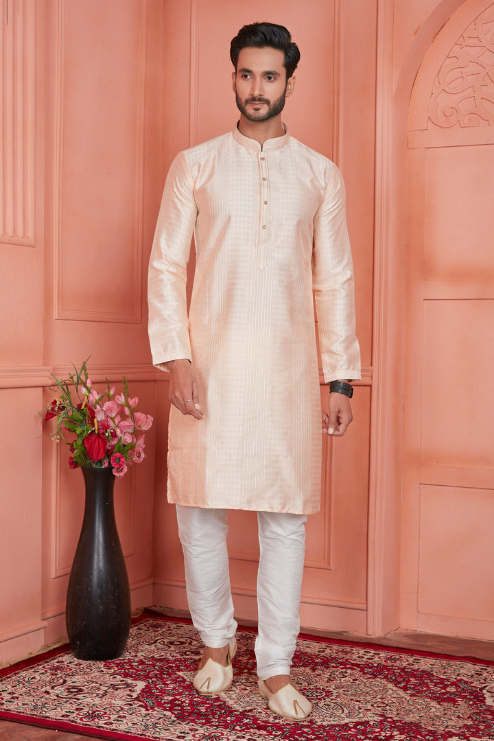 Stylish Jacquard Silk Kurta Art Silk Pajama Set | Traditional Look