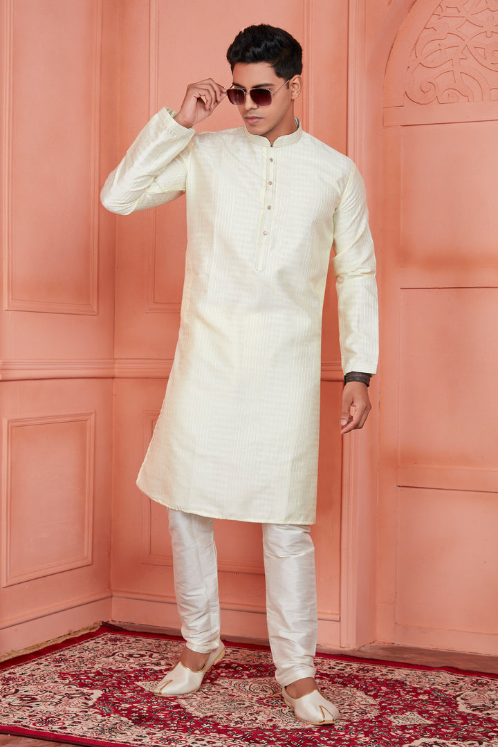 Stylish Jacquard Silk Kurta Art Silk Pajama Set | Traditional Look