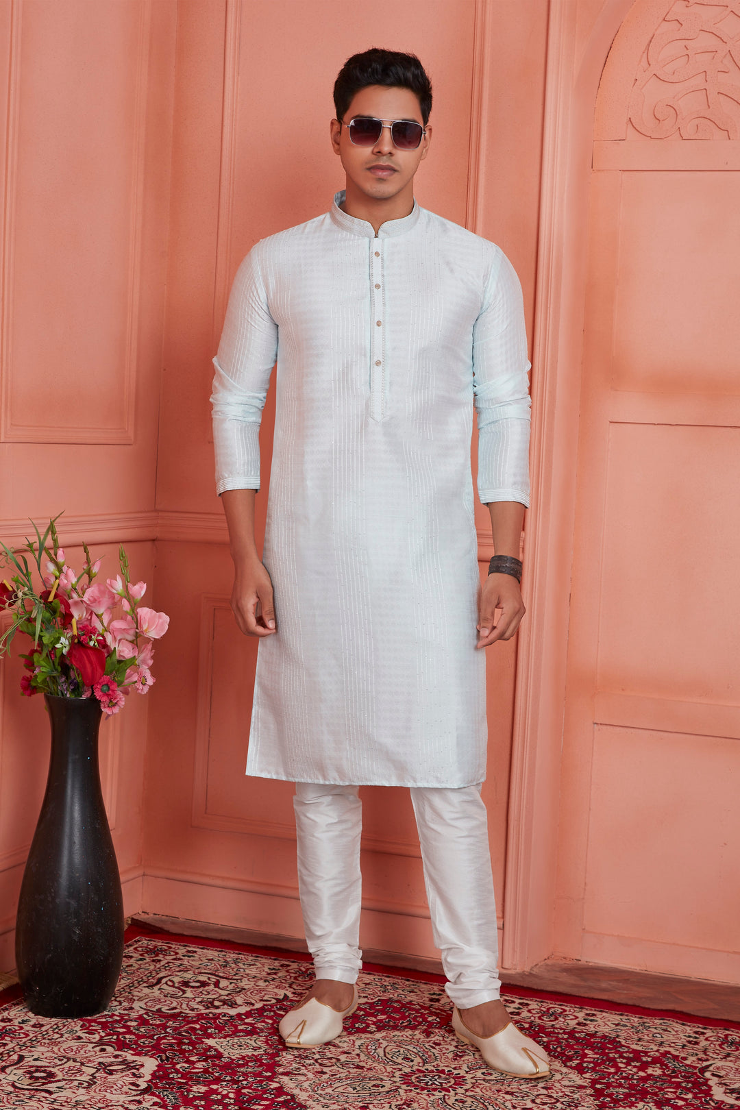 Stylish Jacquard Silk Kurta Art Silk Pajama Set | Traditional Look