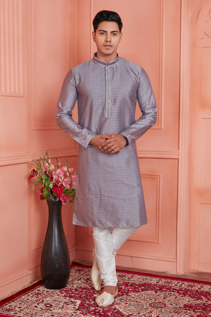 Stylish Jacquard Silk Kurta Art Silk Pajama Set | Traditional Look