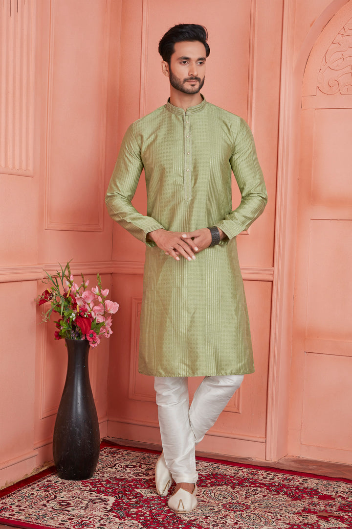 Stylish Jacquard Silk Kurta Art Silk Pajama Set | Traditional Look