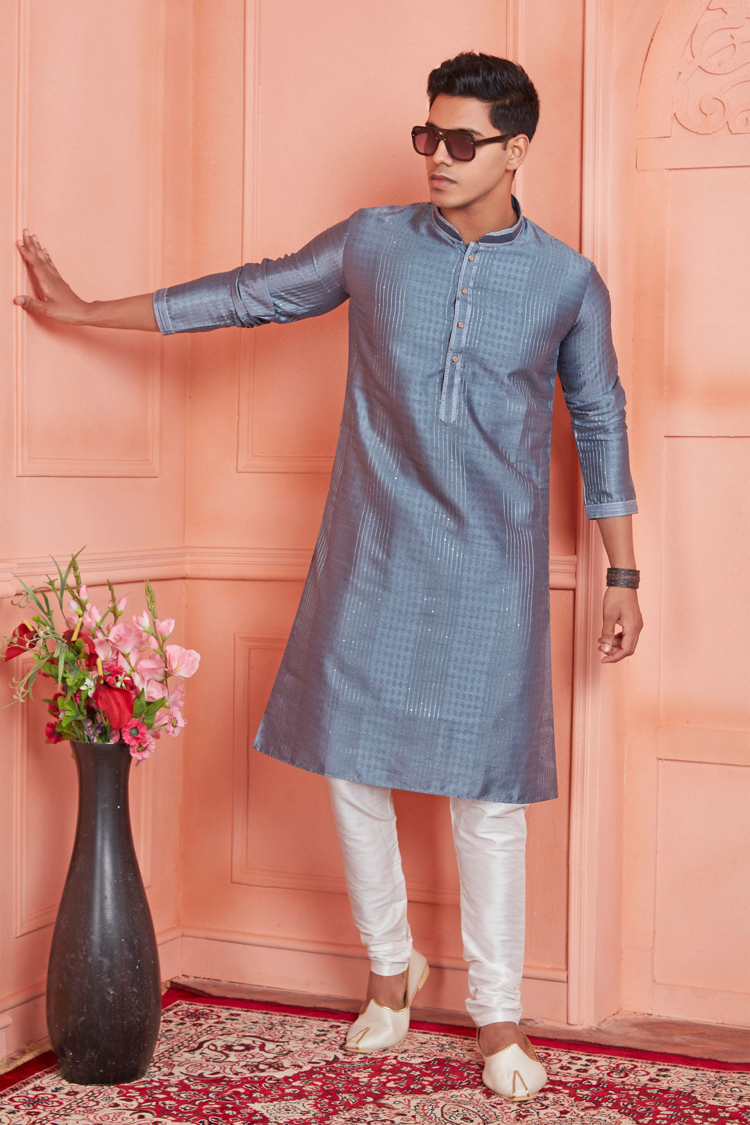 Stylish Jacquard Silk Kurta Art Silk Pajama Set | Traditional Look