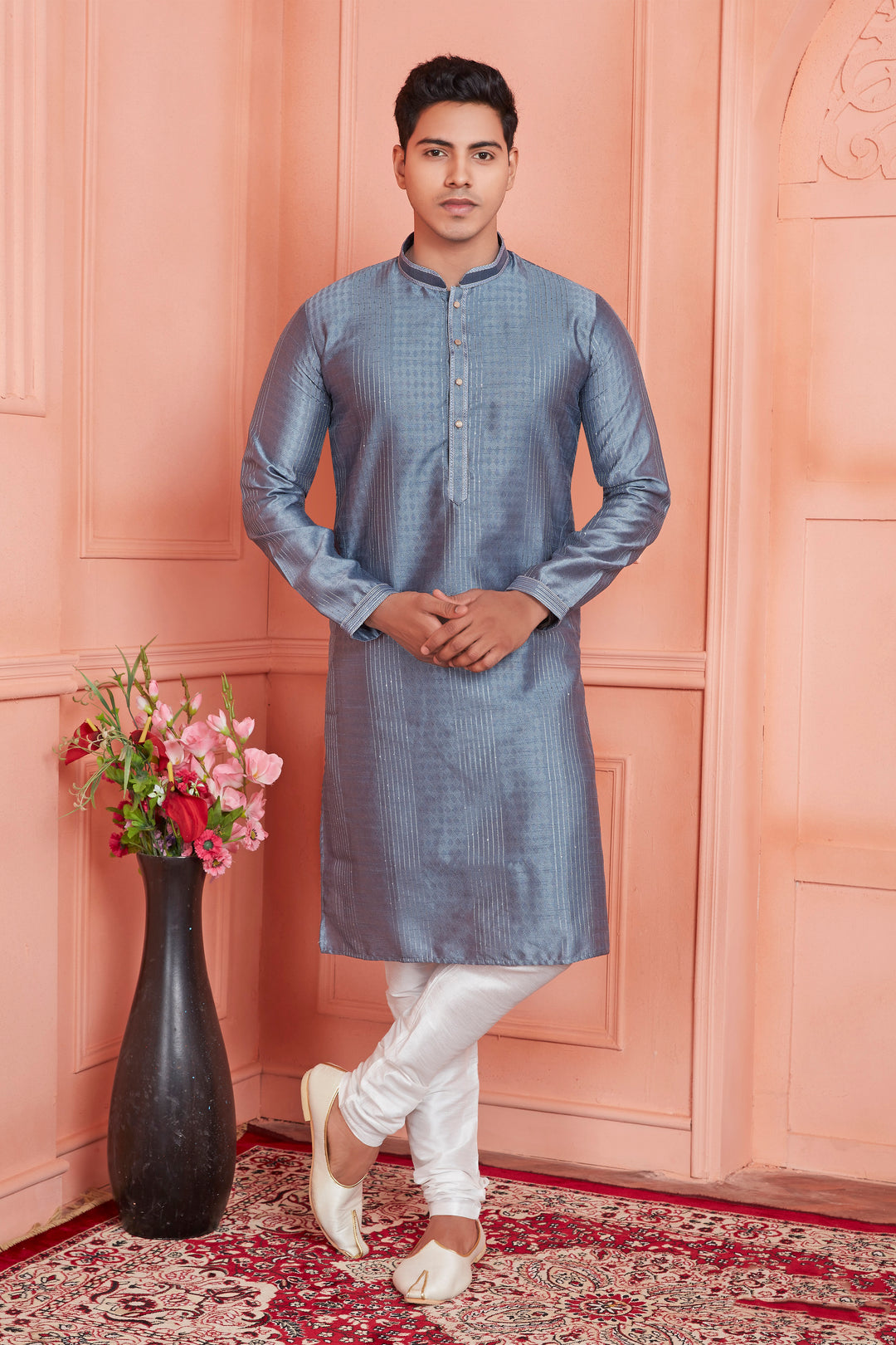 Stylish Jacquard Silk Kurta Art Silk Pajama Set | Traditional Look