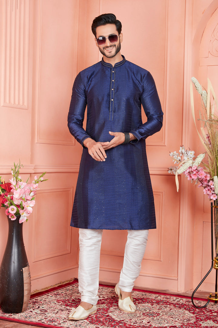 Stylish Jacquard Silk Kurta Art Silk Pajama Set | Traditional Look