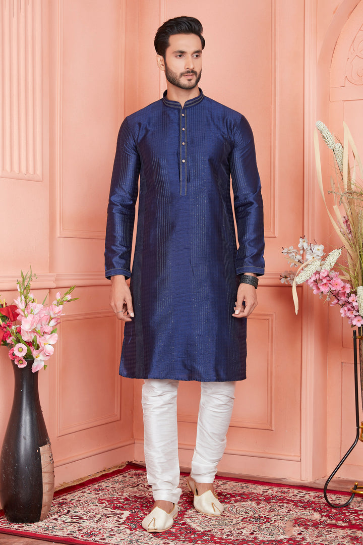 Stylish Jacquard Silk Kurta Art Silk Pajama Set | Traditional Look