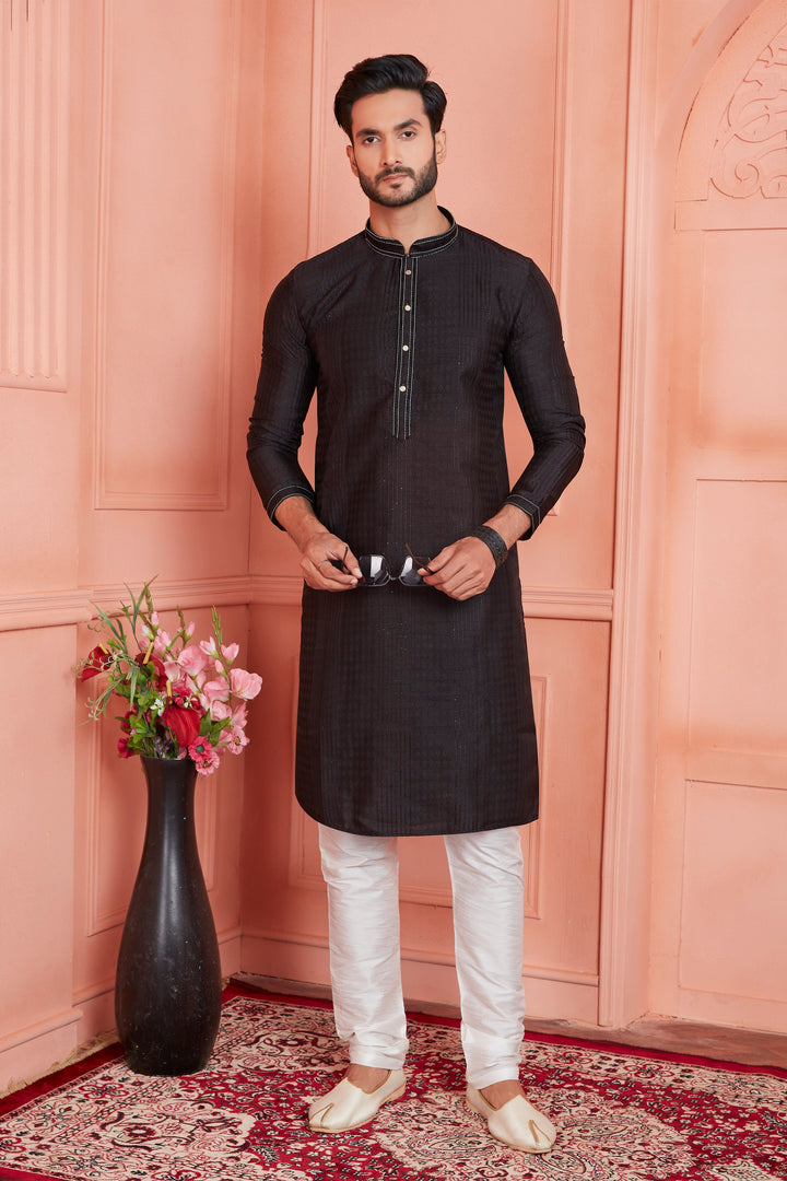 Stylish Jacquard Silk Kurta Art Silk Pajama Set | Traditional Look