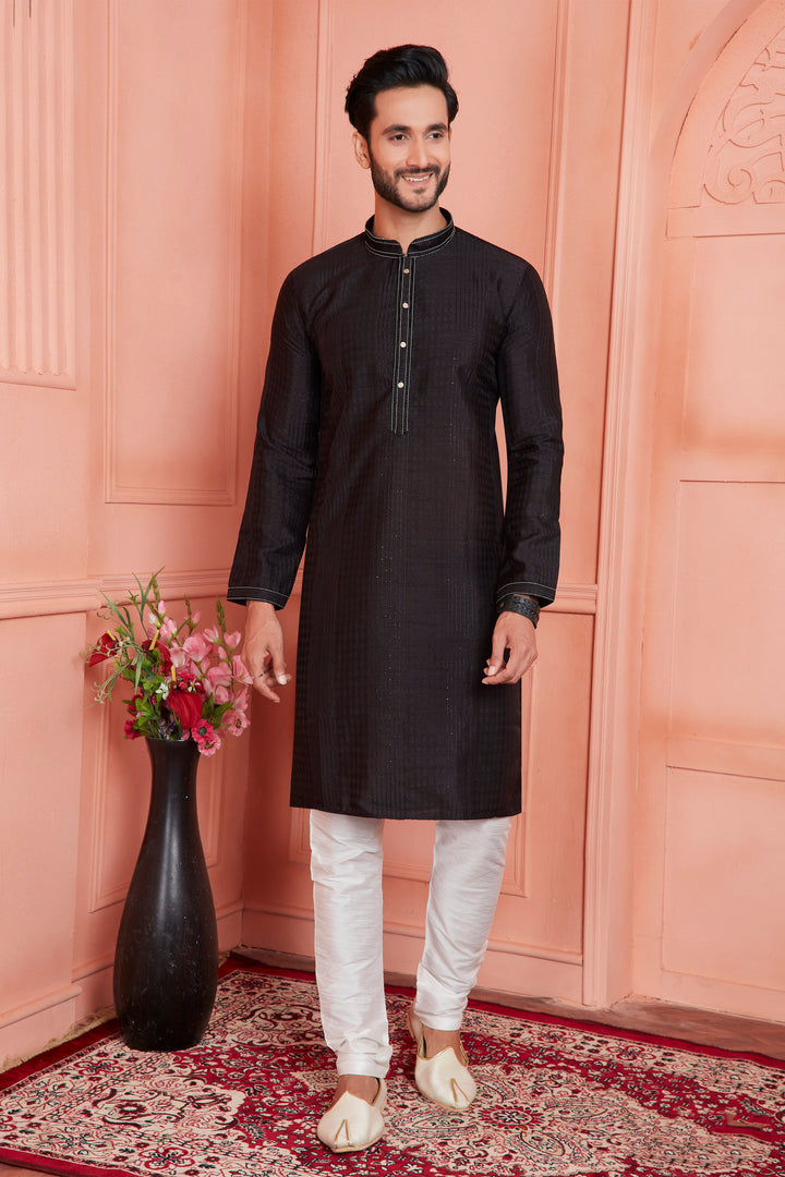 Stylish Jacquard Silk Kurta Art Silk Pajama Set | Traditional Look