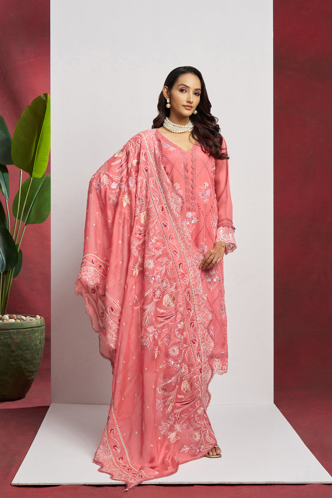 Elegant Organza Suit with Heavy Embroidery | Perfect for Festive Occasions