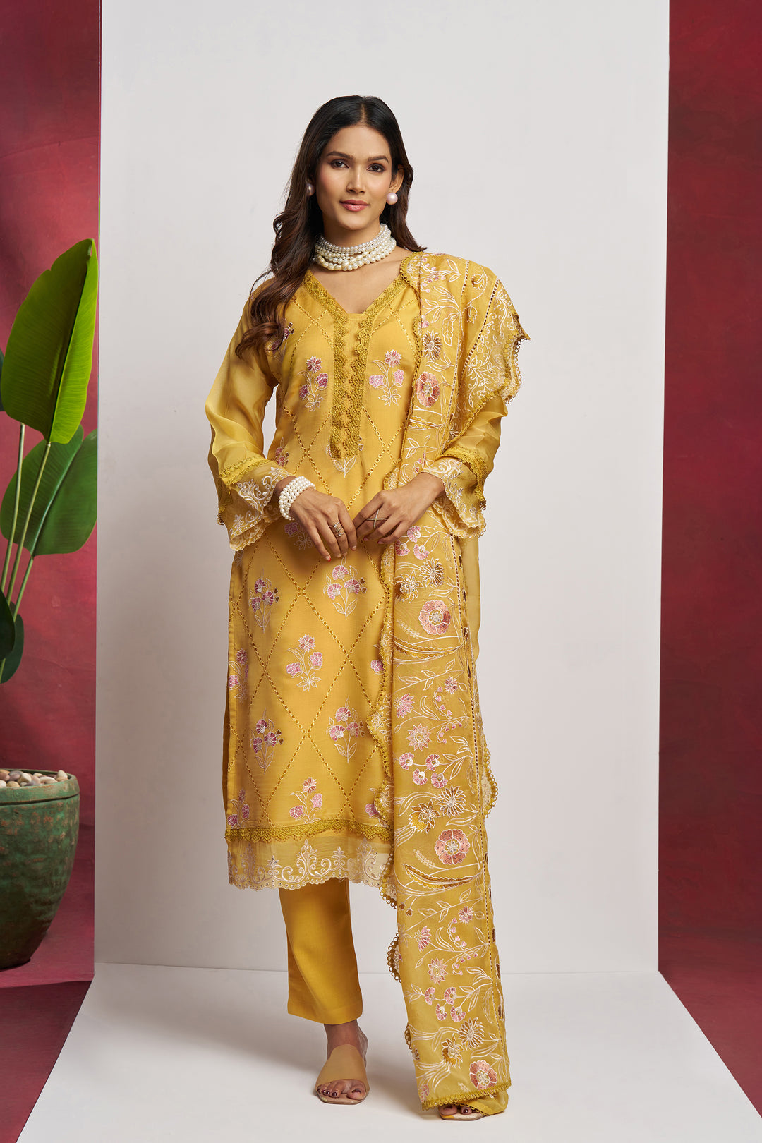 Elegant Organza Suit with Heavy Embroidery | Perfect for Festive Occasions