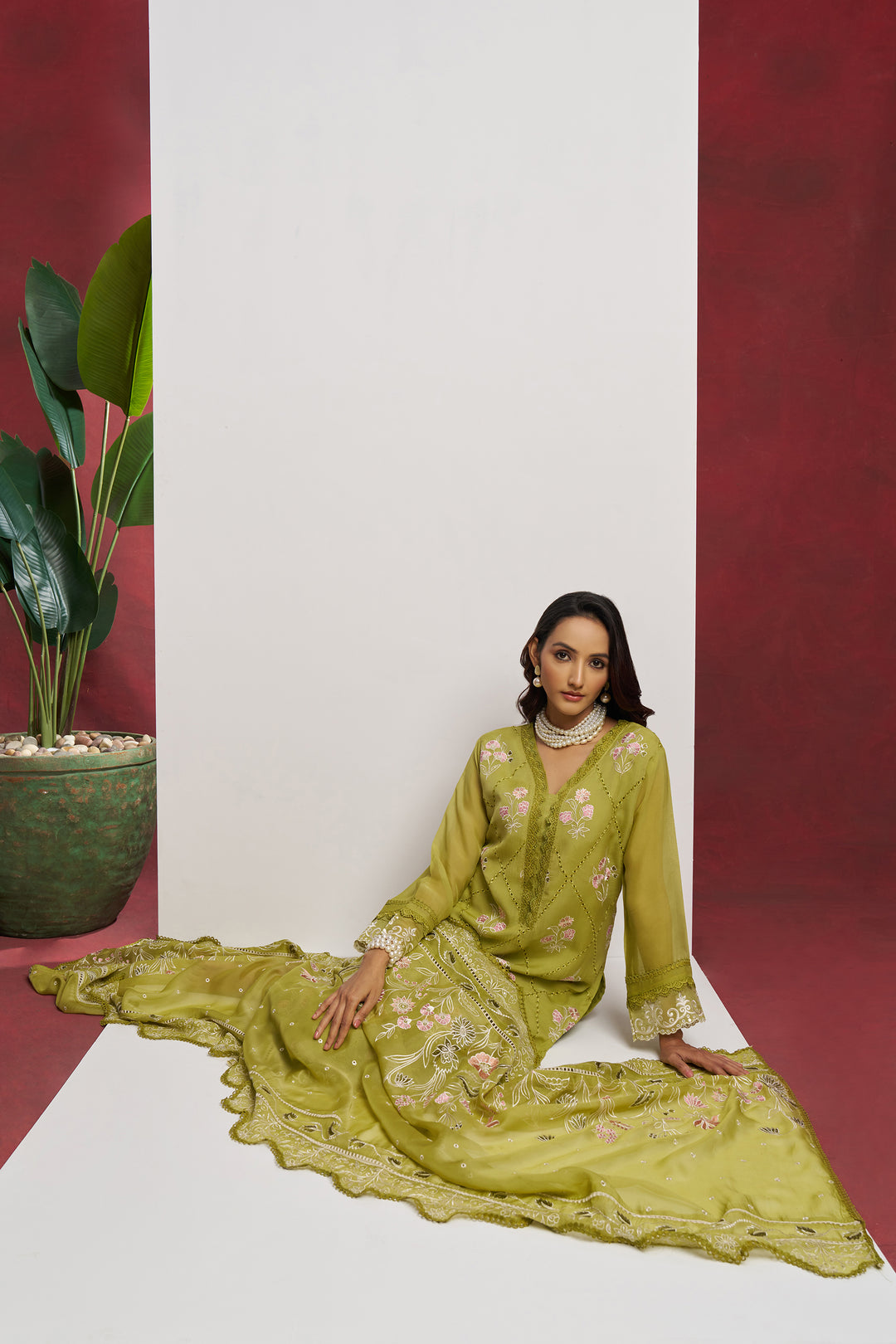 Elegant Organza Suit with Heavy Embroidery | Perfect for Festive Occasions