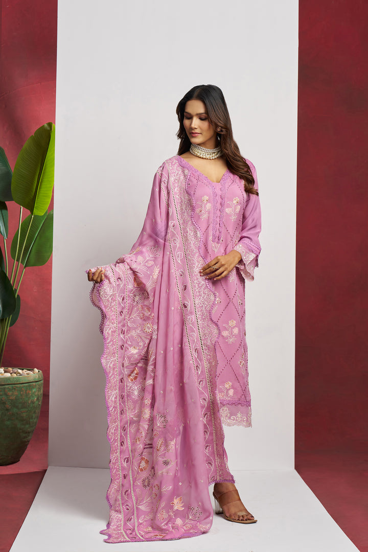 Elegant Organza Suit with Heavy Embroidery | Perfect for Festive Occasions