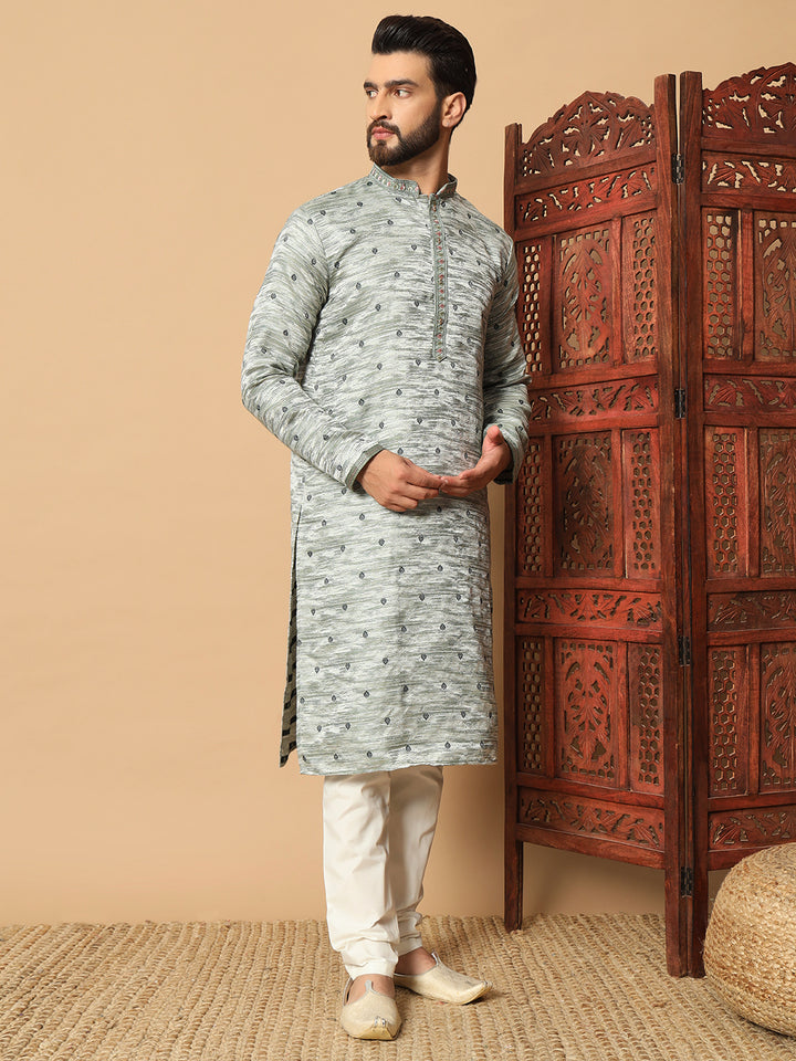 Luxurious Jacquard Kurta with Sequin Embroidery | Premium Raymond Cotton Pajama