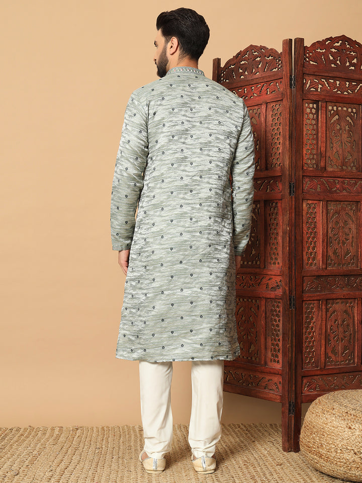 Luxurious Jacquard Kurta with Sequin Embroidery | Premium Raymond Cotton Pajama