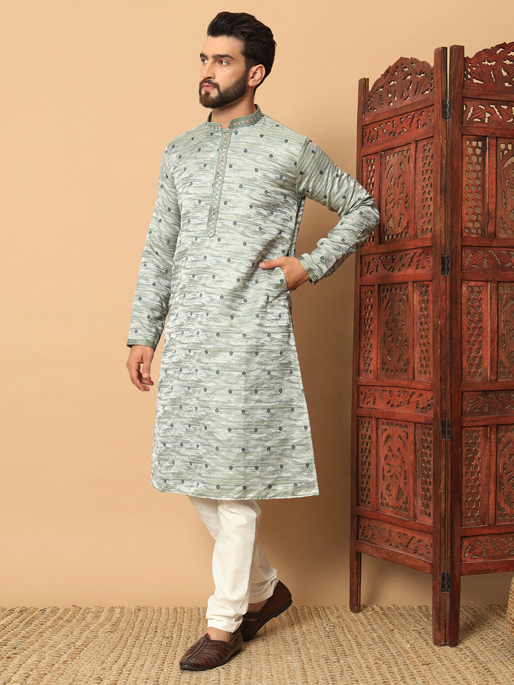 Luxurious Jacquard Kurta with Sequin Embroidery | Premium Raymond Cotton Pajama