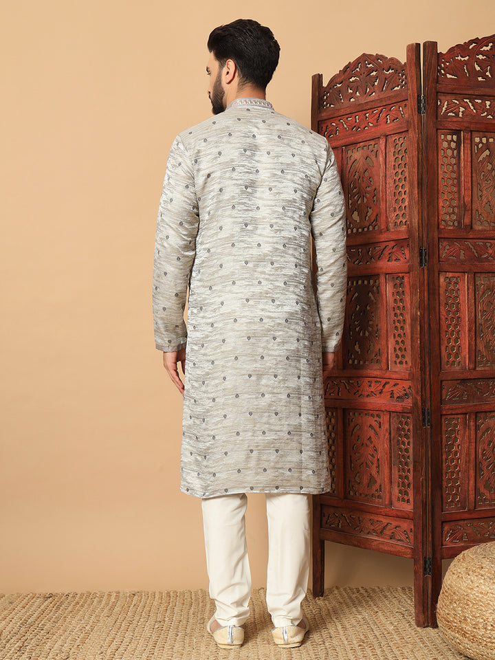 Luxurious Jacquard Kurta with Sequin Embroidery | Premium Raymond Cotton Pajama