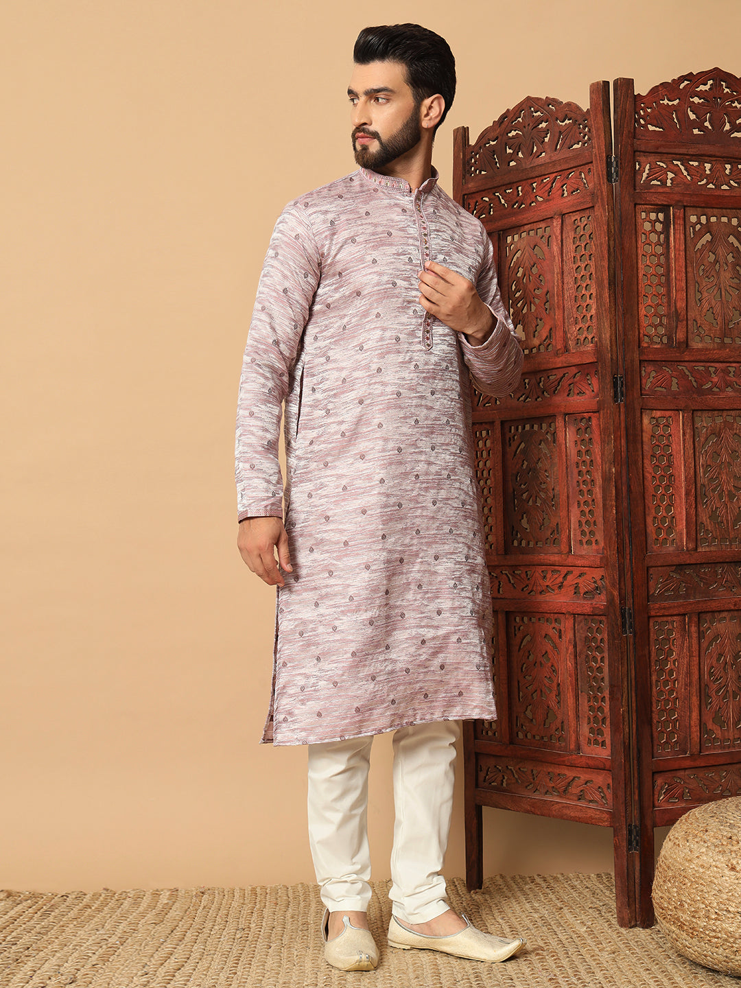 Luxurious Jacquard Kurta with Sequin Embroidery | Premium Raymond Cotton Pajama