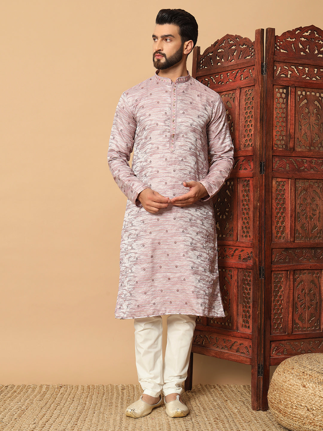 Luxurious Jacquard Kurta with Sequin Embroidery | Premium Raymond Cotton Pajama