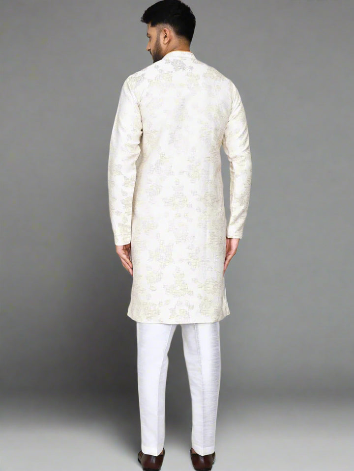 Stunning Festive Readymade Kurta Pant | Jacquard Silk Wevon Jacquard