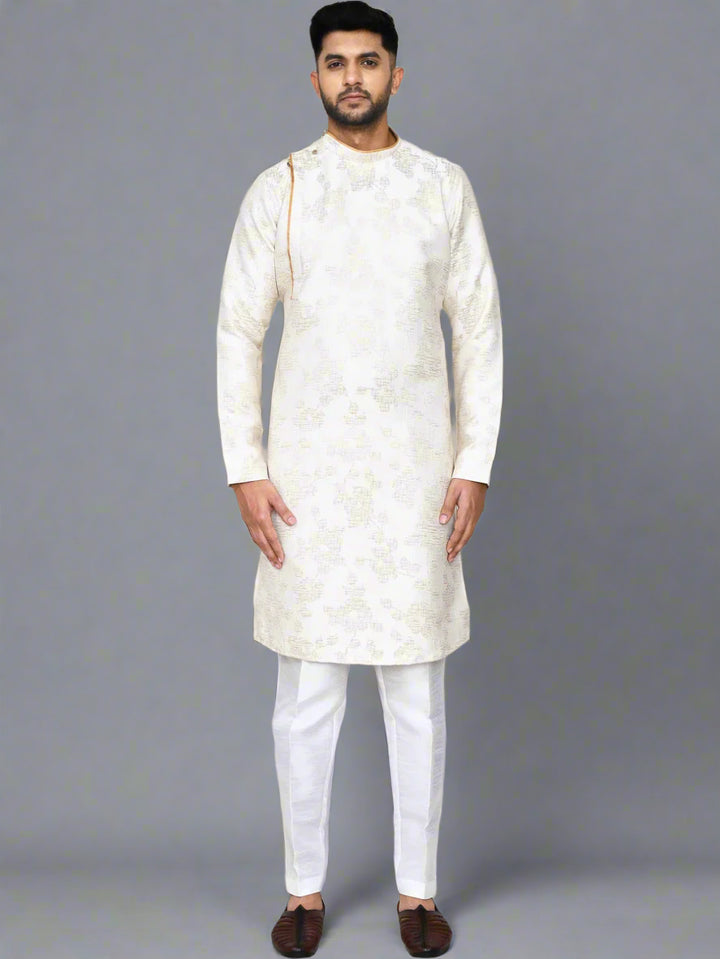 Stunning Festive Readymade Kurta Pant | Jacquard Silk Wevon Jacquard