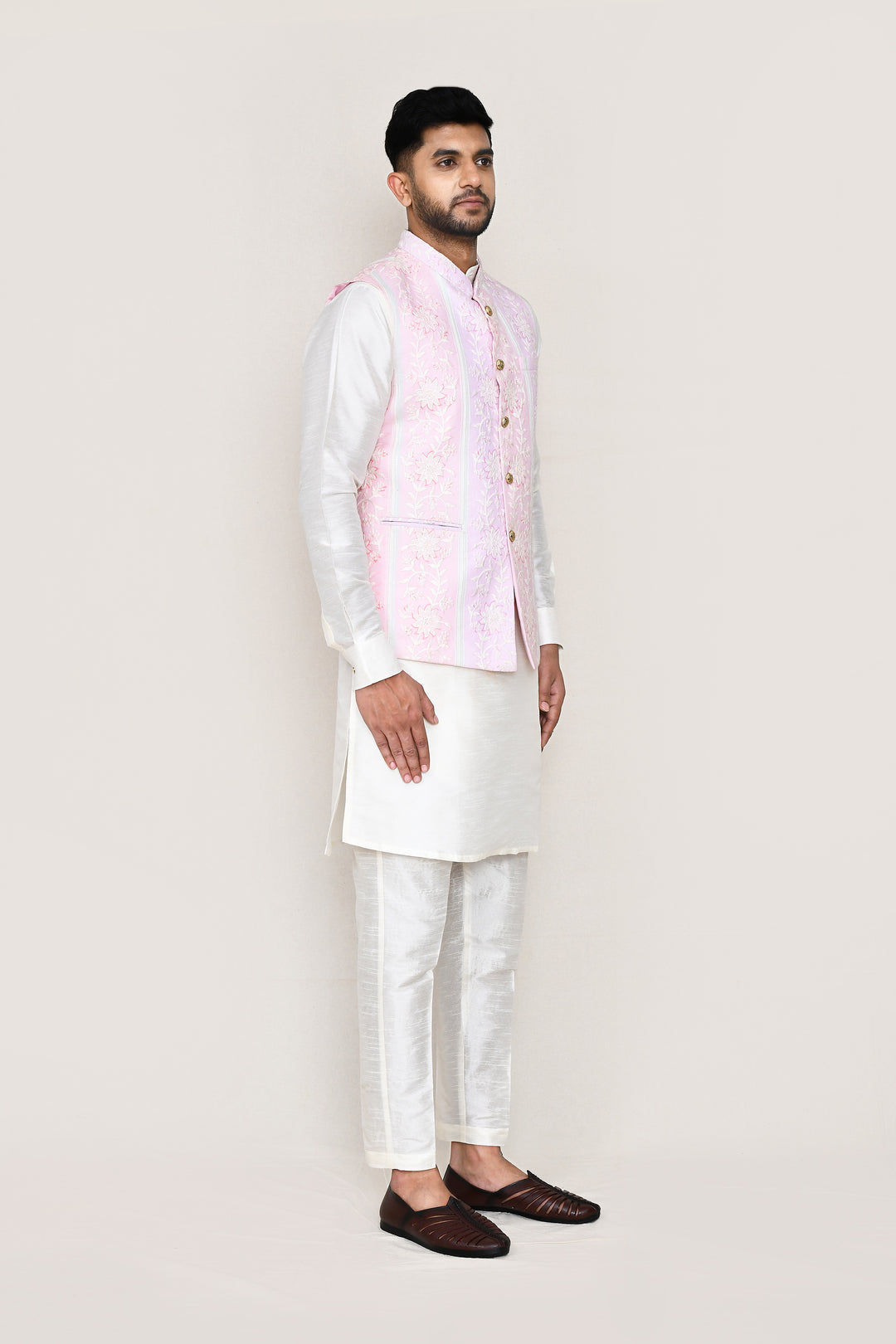 Stylish Pink Jacquard Jacket | Wevon Designer Party Wear